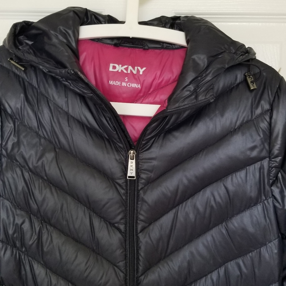 Dkny Packable Mid Length Down Jacket With Hoodie - image 3